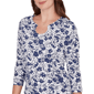 Petite Hearts of Palm Printed Essentials Horseshoe Neck Blouse - image 5