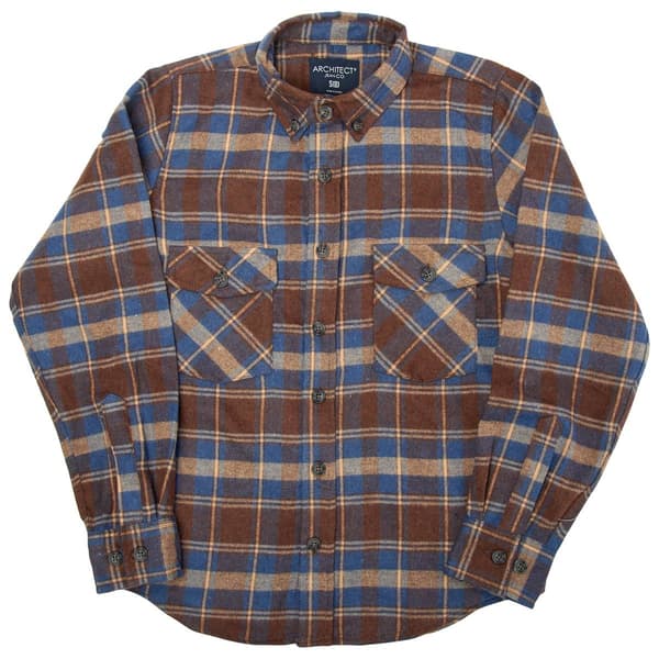 Boys &#40;8-20&#41; Architect&#40;R&#41; Jean Co. Flannel Shirt - Brown/Navy - image 