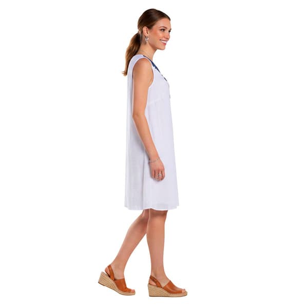 Womens Harper 241 Sleeveless Gauze Lace Trim Shift Dress