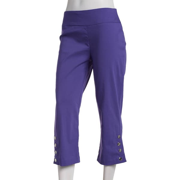 Plus Size Zac & Rachel Pull On Snap Button Hem Crop Pants