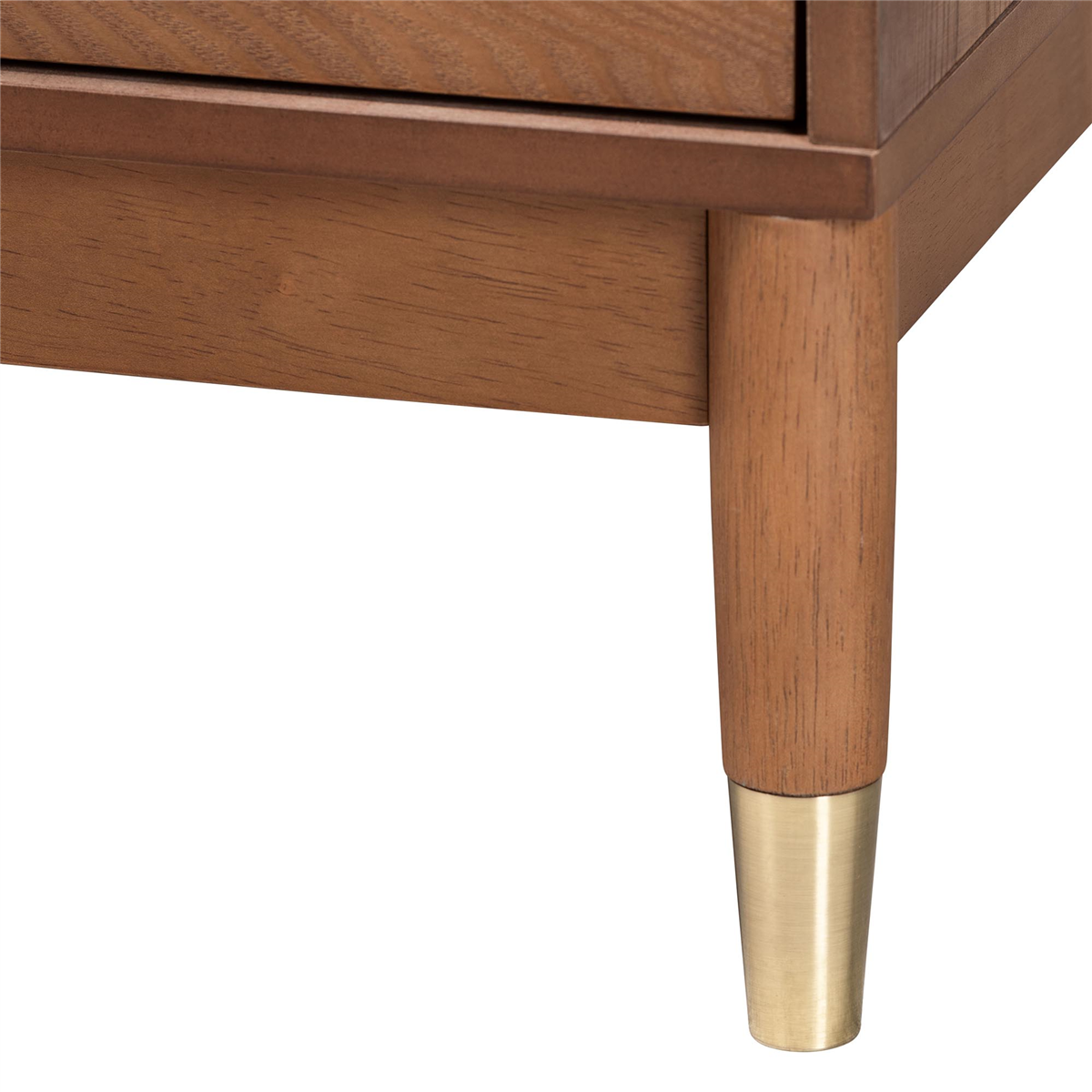 Baxton Studio Mandolin Ash Walnut Wood 2-Drawer Nightstand