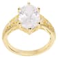 Athra 14kt. Gold over Brass Vintage Marquis CZ Ring - image 1