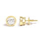 Haus of Brilliance Lab Grown Diamond Screwback Bezel Stud Earrin - image 3
