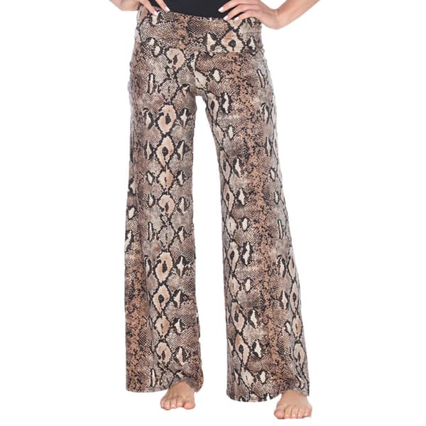 Womens White Mark Brown Printed Palazzo Pants - image 