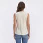 Womens Kasper Sleeveless Bias V Neck Stripe Cascade Ruffle Blouse - image 2