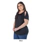 Plus Size 24/7 Comfort Apparel Short Sleeve Split Shoulder Blouse - image 4