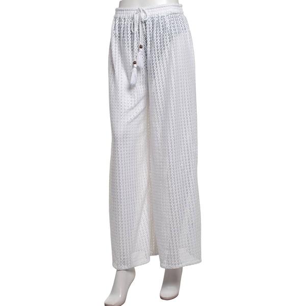 Womens Raviya Mesh Beaded Drawstring Swim Cover Up Pants - image 