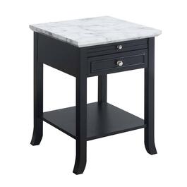 Convenience Concepts American Heritage Marble End Table - Black