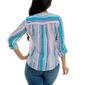Womens Zac & Rachel Tie Front Watercolor Stripe Blouse-Lapis - image 2