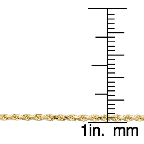 Unisex Gold Classics&#8482; 10kt. Yellow Gold 1.9mm 24in. Rope Chain