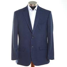 Mens Jones New York Check Print Sport Coat - Navy