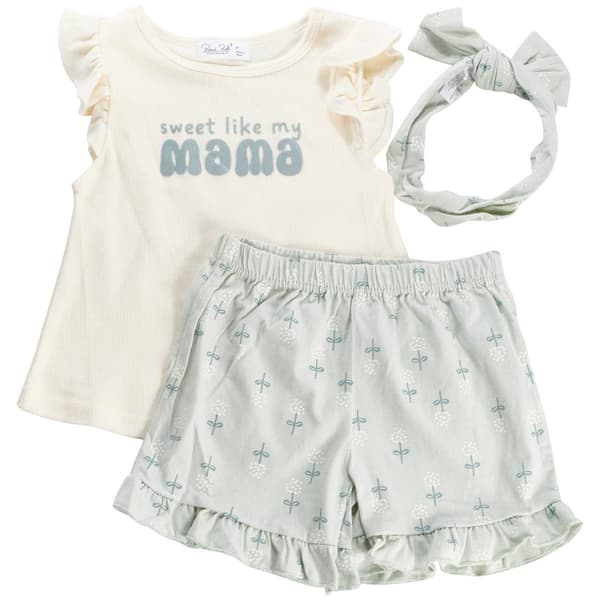 Toddler Girl bon bebe 3pc. Sweet Like Mama Shorts Set - image 