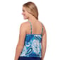 Womens American Beach Blooming Peony V-Neck Hankini Swim Top - image 2