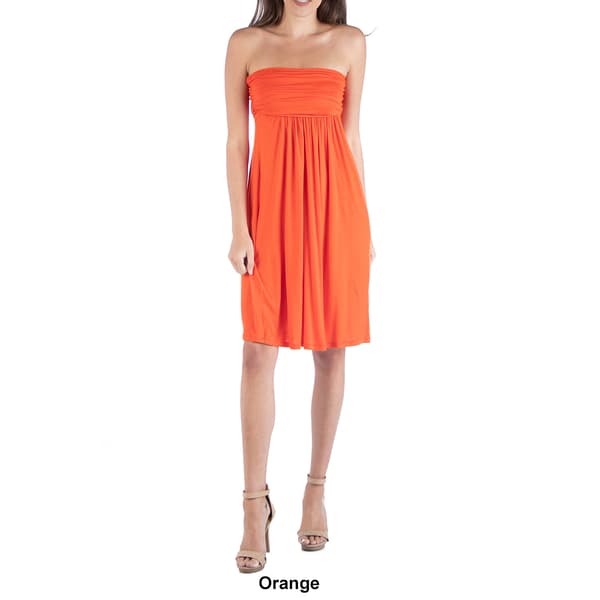 Womens 24/7 Comfort Apparel Strapless A-Line Dress