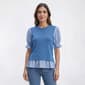 Womens Nanette Lepore Short Pinstripe Sleeve Two In One Sweater - image 3