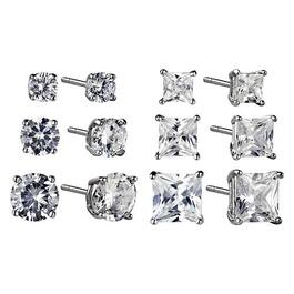 Sunstone 6pc. Sterling Silver Round & Square Earring Set