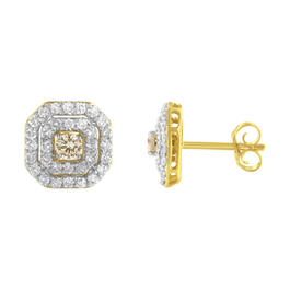 Diamond Classics&#8482; 10kt. Yellow Gold 1ctw. Square Stud  Earrings