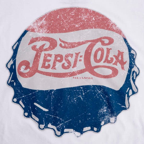 Young Mens Pepsi Cola Short Sleeve Graphic Tee - White