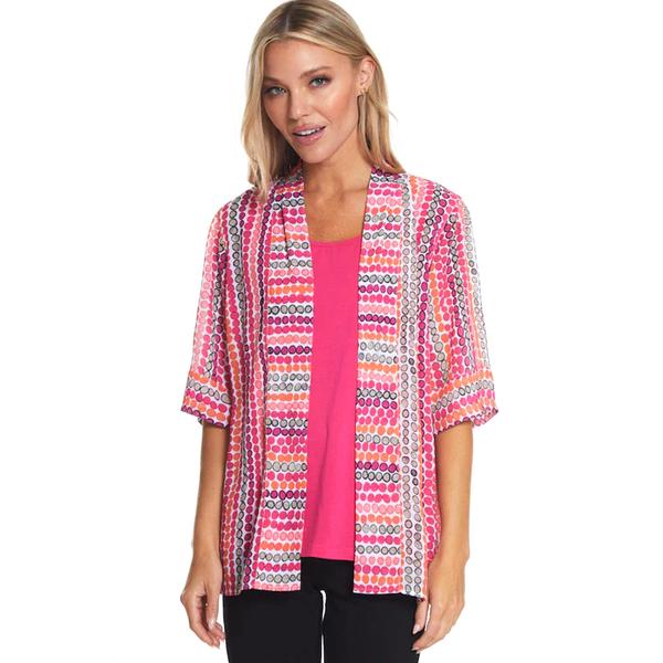 Womens Multiples Dotted Lines Kimono Jacket - Boscov's