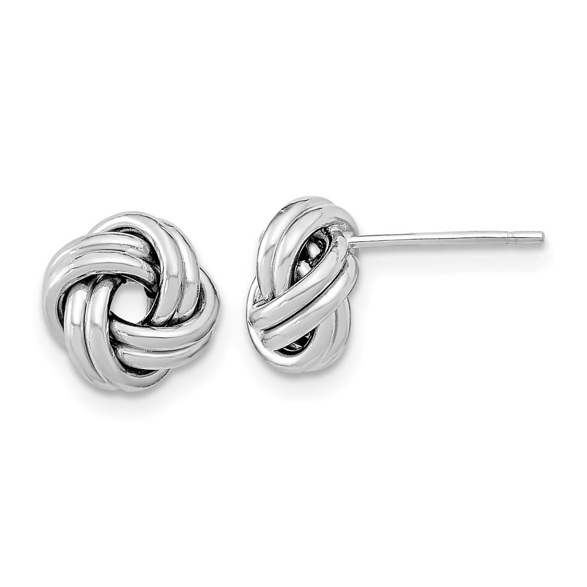 Gold Classics™ 9mm White Double Love Know Stud Earrings
