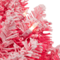 Northlight 24in. Pre-Lit Flocked Pink Artificial Christmas Wreath - image 4