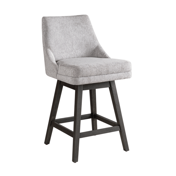 Armen Living Branson Grey 26in. Counter Height Swivel Barstool