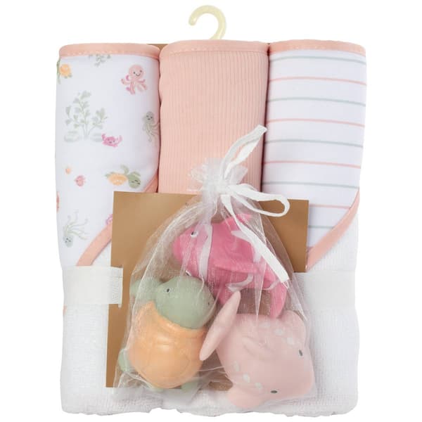 Chick Pea&#174; 6pc. Ocean & Stripe Hooded Towel & Toy Bath Set