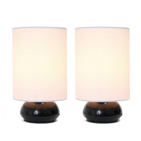 Simple Designs Gemini Mini Touch Table Lamp Set w/Shades-Set of 2