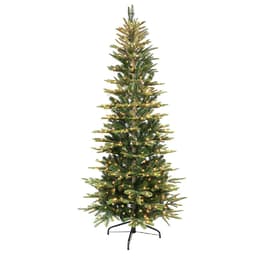 Puleo Int. 6.5ft. Pre-Lit Slim Aspen Fir Christmas Tree