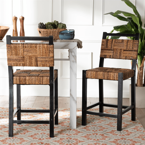 bali & pari Raniya Seagrass Counter Stool - Set of 2