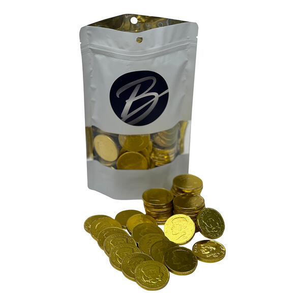 Boscov''s 8oz. Bag of Chocolate Gold Foiled Coins - image 