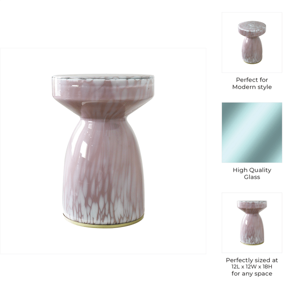 Sagebrook Home Rosario Small Art Iridescent Glass Accent Table