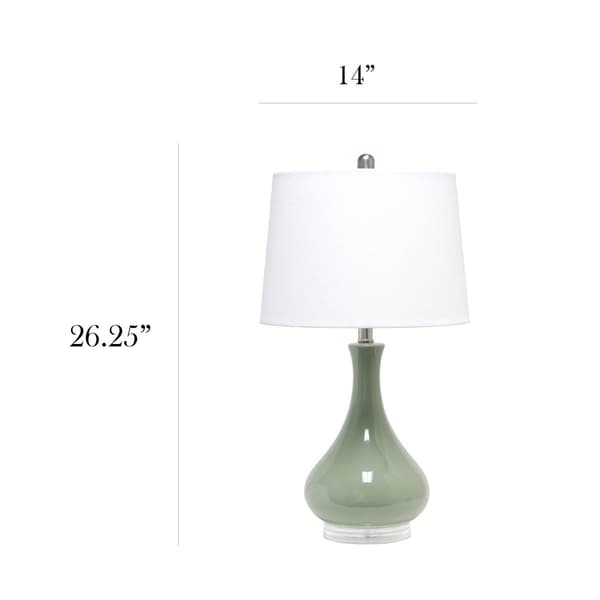 Simple Designs 26.2in. Ceramic Tear Drop Table Lamp