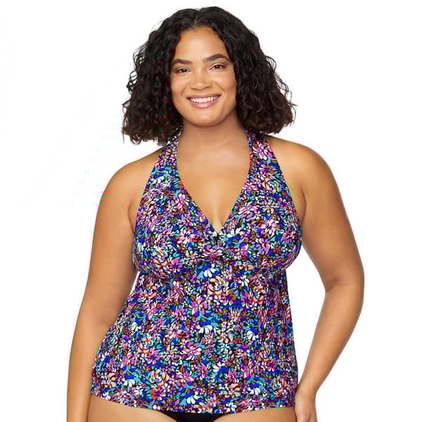 Plus Size Leilani Kauai Breeze Hi-Back Tankini Swim Top