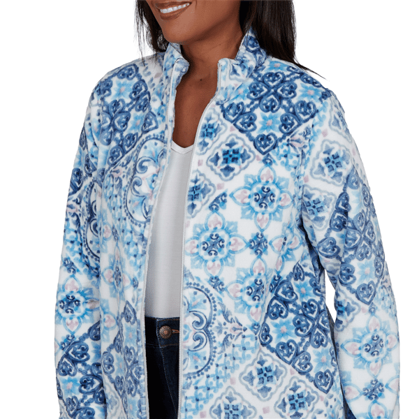 Womens Alfred Dunner Classics Medallion Zip Front Jacket