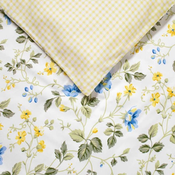 Laura Ashley Meadow Floral Cotton Duvet Reversible Cover Set