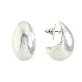 Bella Uno Worn Silver-Tone Chunky Hoop Earrings