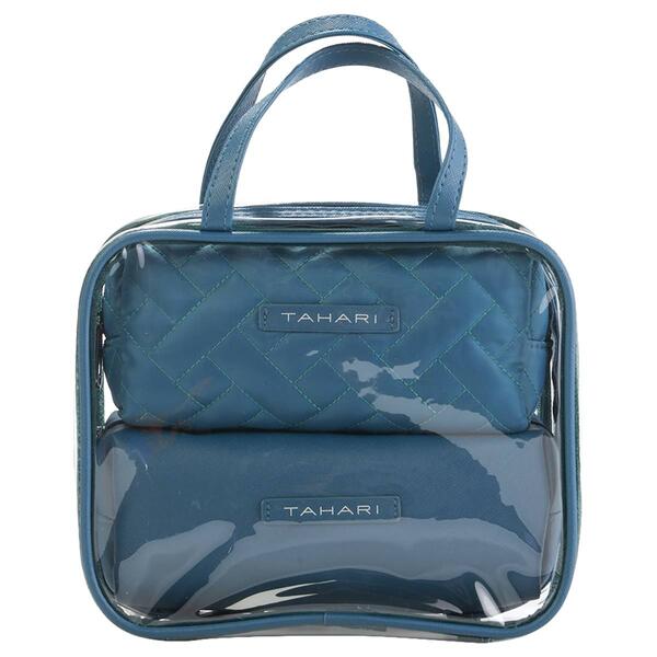 Tahari 3pc. Clear Overnight Cosmetic Case - image 