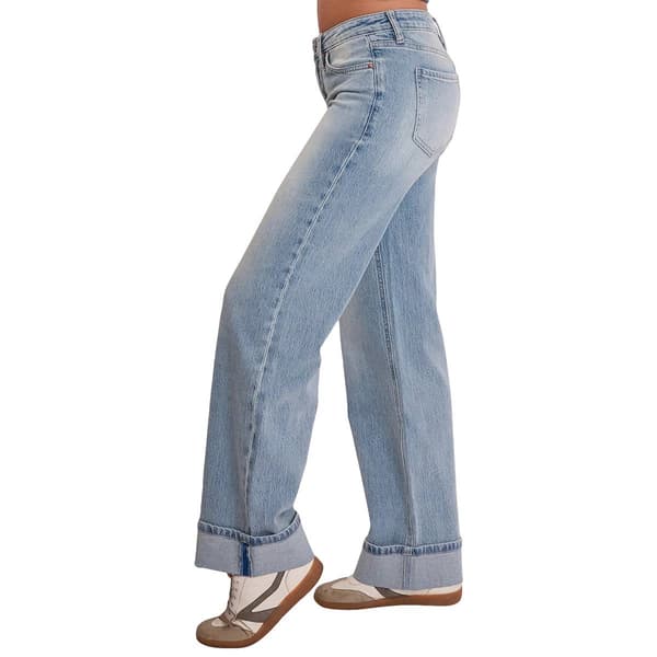 Juniors YMI® Brittany Low Rise Loose Cuffed Wide Leg Jeans