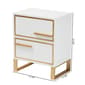 Baxton Studio Giolla Glam & Luxe White Wood 2-Drawer Nightstand - image 8
