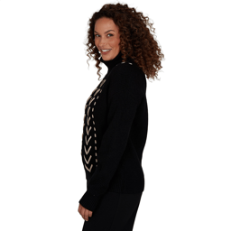Womens Emaline Soiree Long Sleeve Whipstitch Sweater
