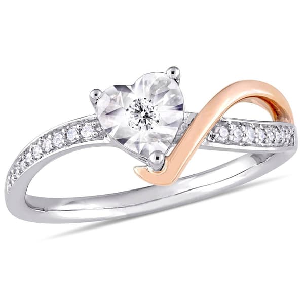 Diamond Classics&#40;tm&#41; 10kt. Two-Tone Gold 1/10ct. Diamond Heart Ring - image 