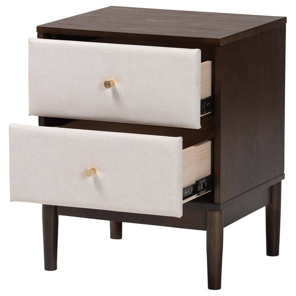 Baxton Studio Nikolai Mid-Century Wood 2-Drawer Nightstand