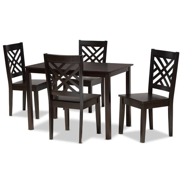 Baxton Studio Ani Dark Brown Finished Wood 5pc. Dining Set - image 