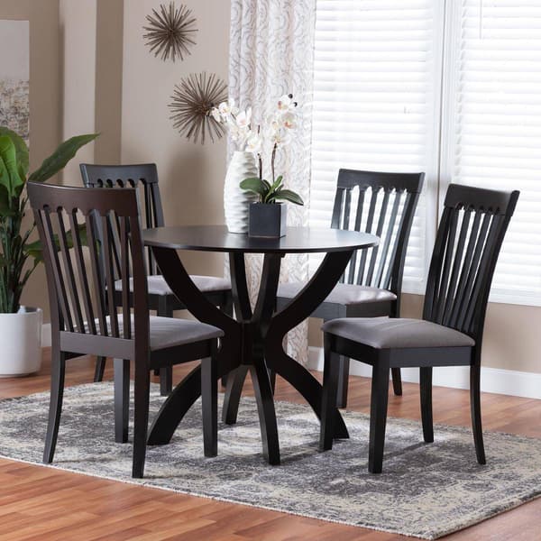 Baxton Studio Bailey Modern Dark Brown Wood 5pc. Dining Set