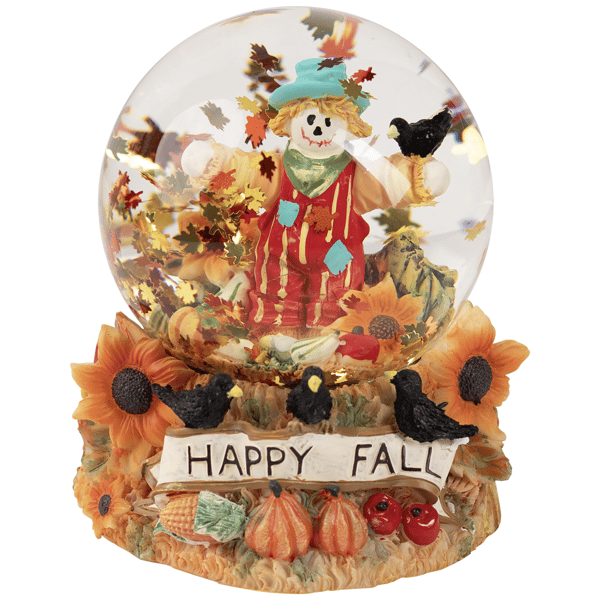Northlight Scarecrow Happy Fall Harvest Snow Globe - 5.5in.