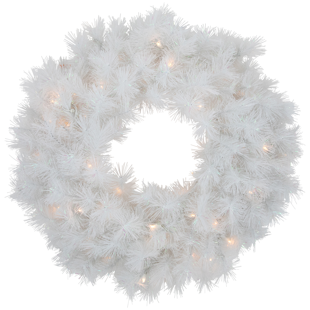 Northlight 24in. LED White Alaskan Pine Christmas Wreath