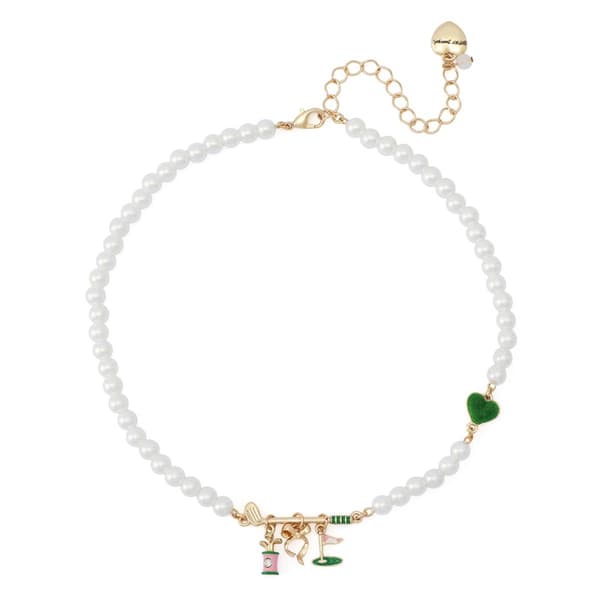 Betsey Johnson Golf Bib Pearl Necklace - image 