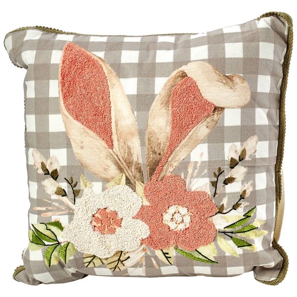 Floral Bunny Ear Decorative Pillow - 16x16 - image 