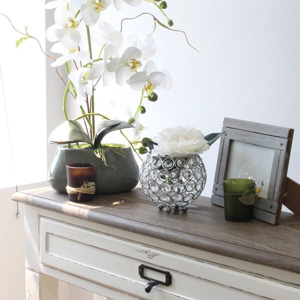Elegant Designs&#8482; Elipse Crystal 4.25in. Circular Decorative Vase